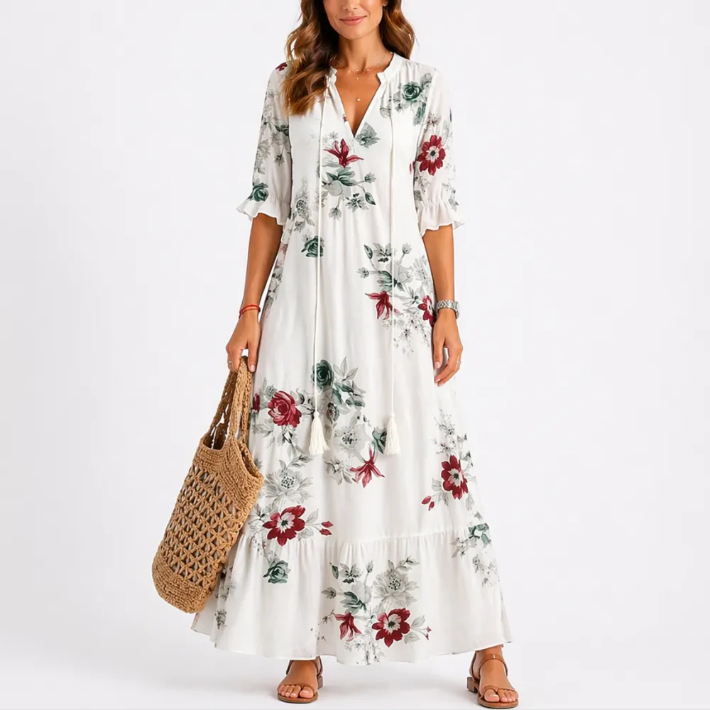 Evelyne Summer Flowy Maxi Dress