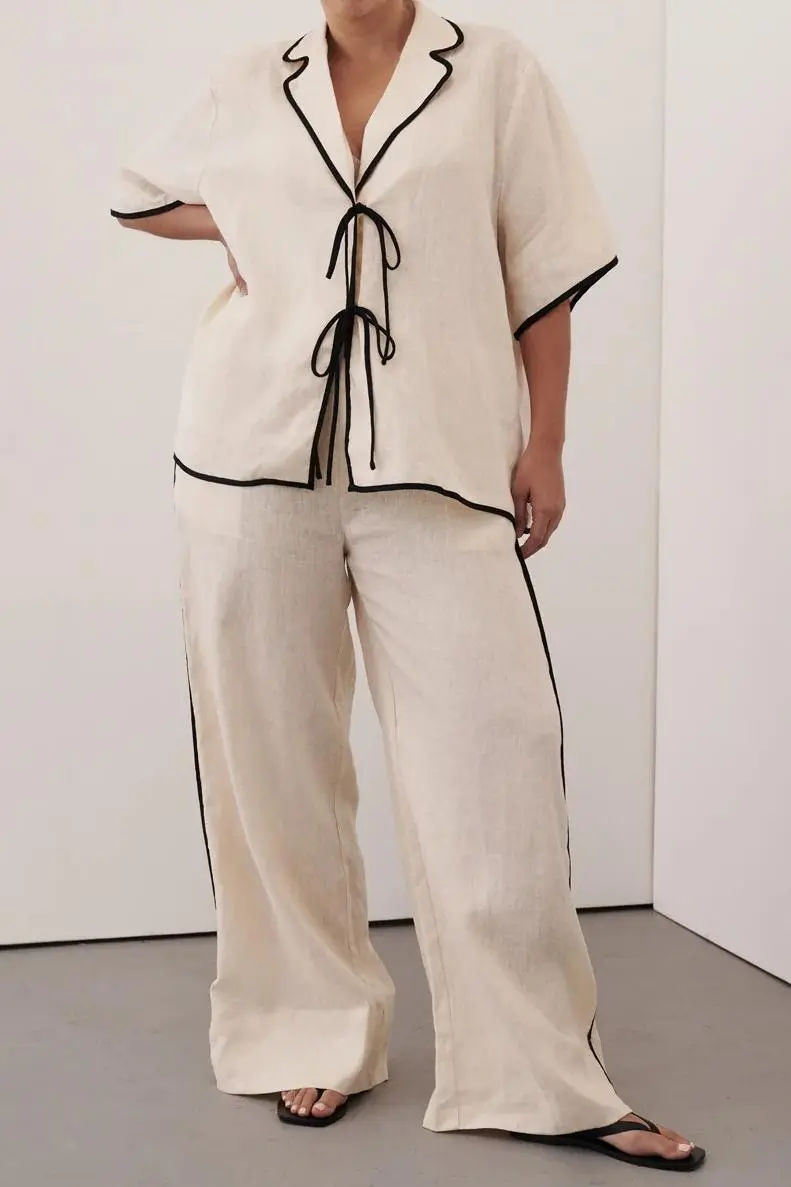 CREAM LINEN PANT