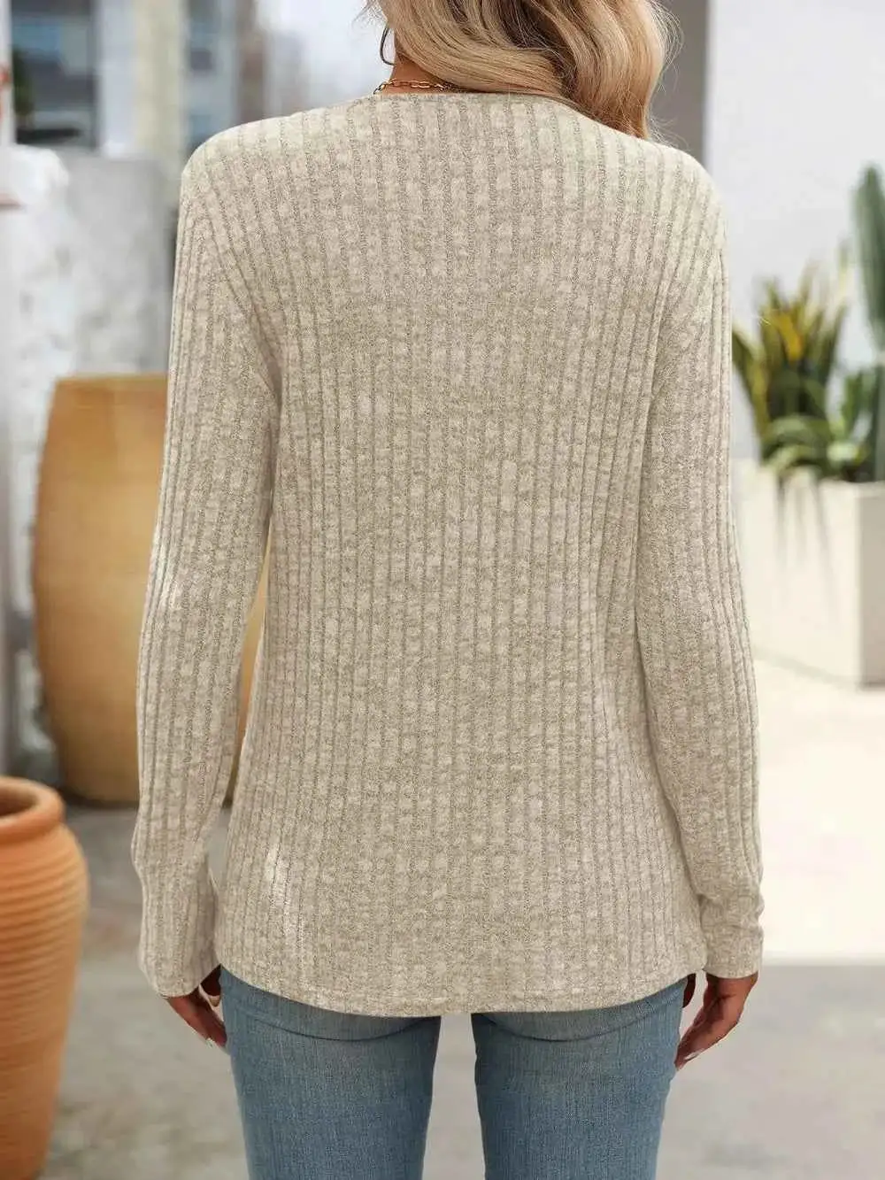 Square Neck Long Sleeve T-Shirt