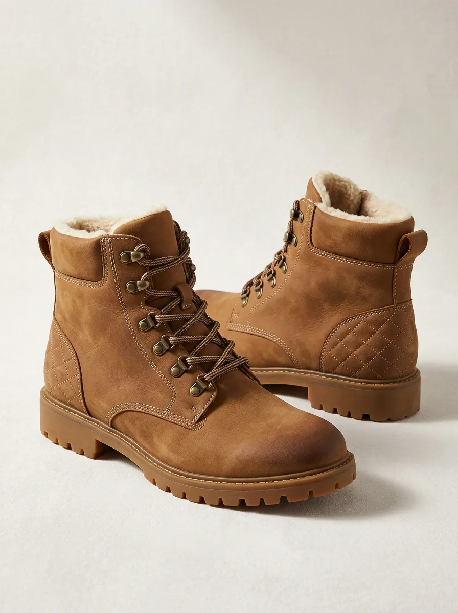 Heritage Quilted Faux Fur Lined Daily Wear Unisex Warm Boots