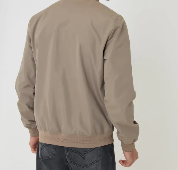 Taupe Water-Resistant Classic Bomber Jacket