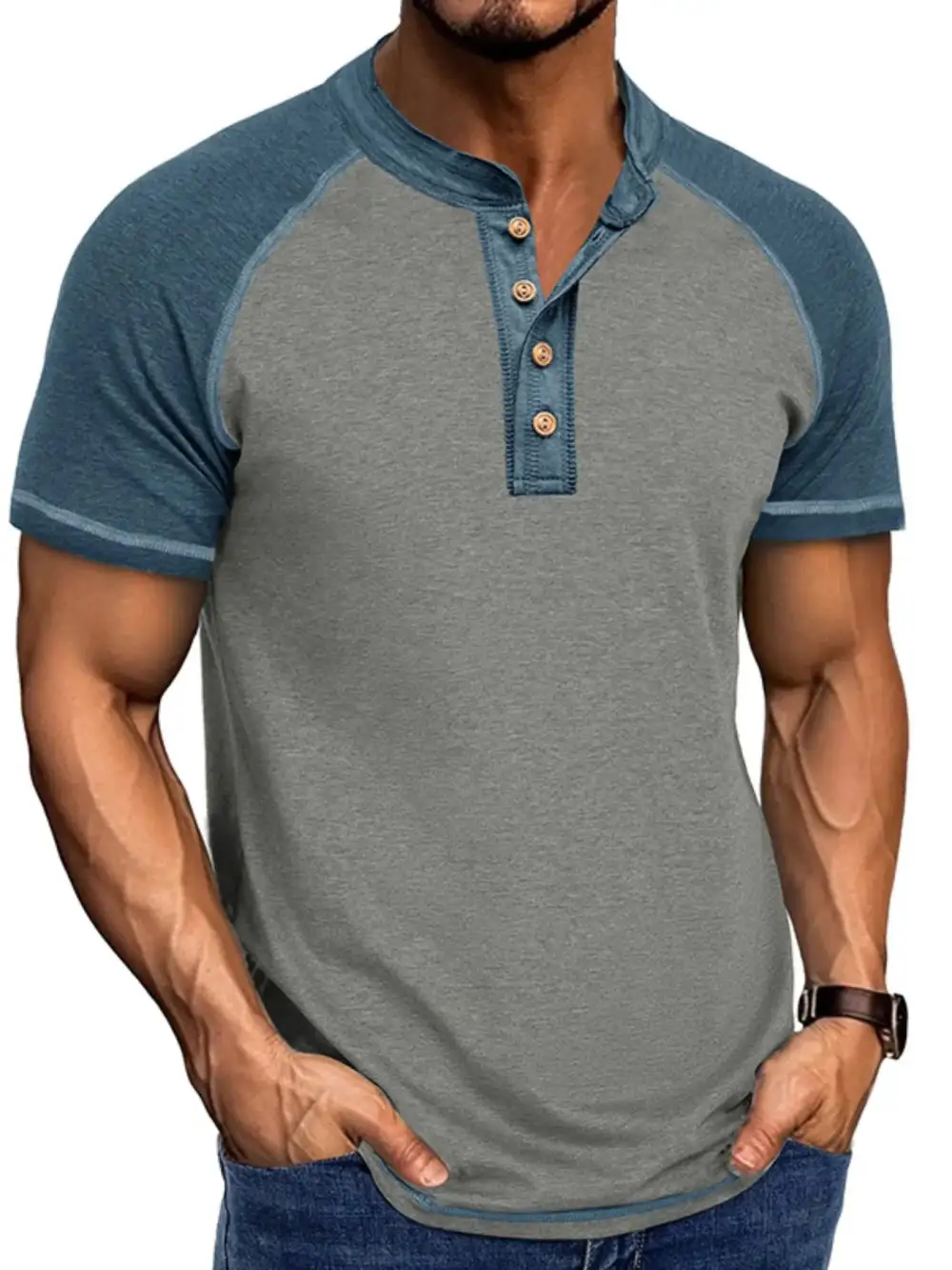 Contrast Detail Henley Tee