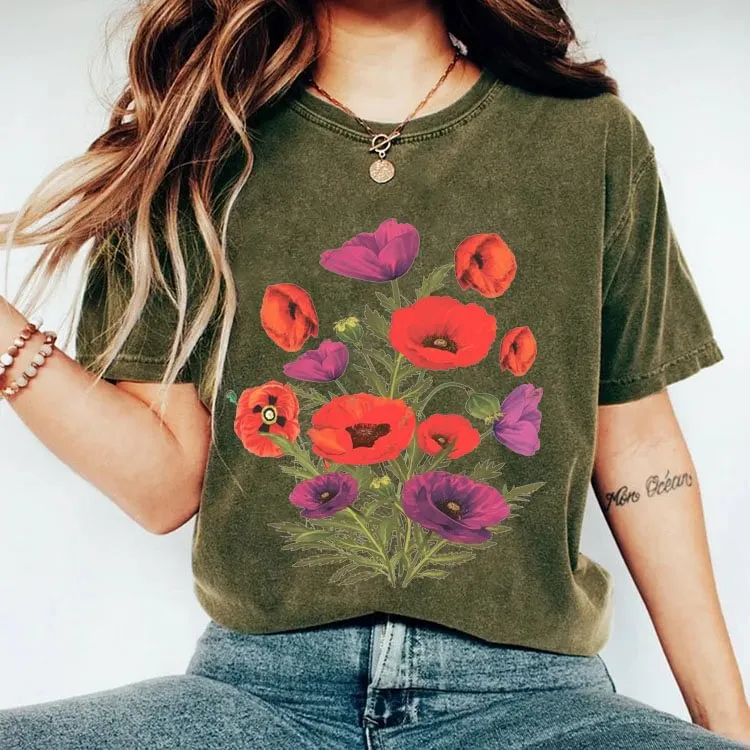 Victorian Flowers Wild Plant T-Shirt