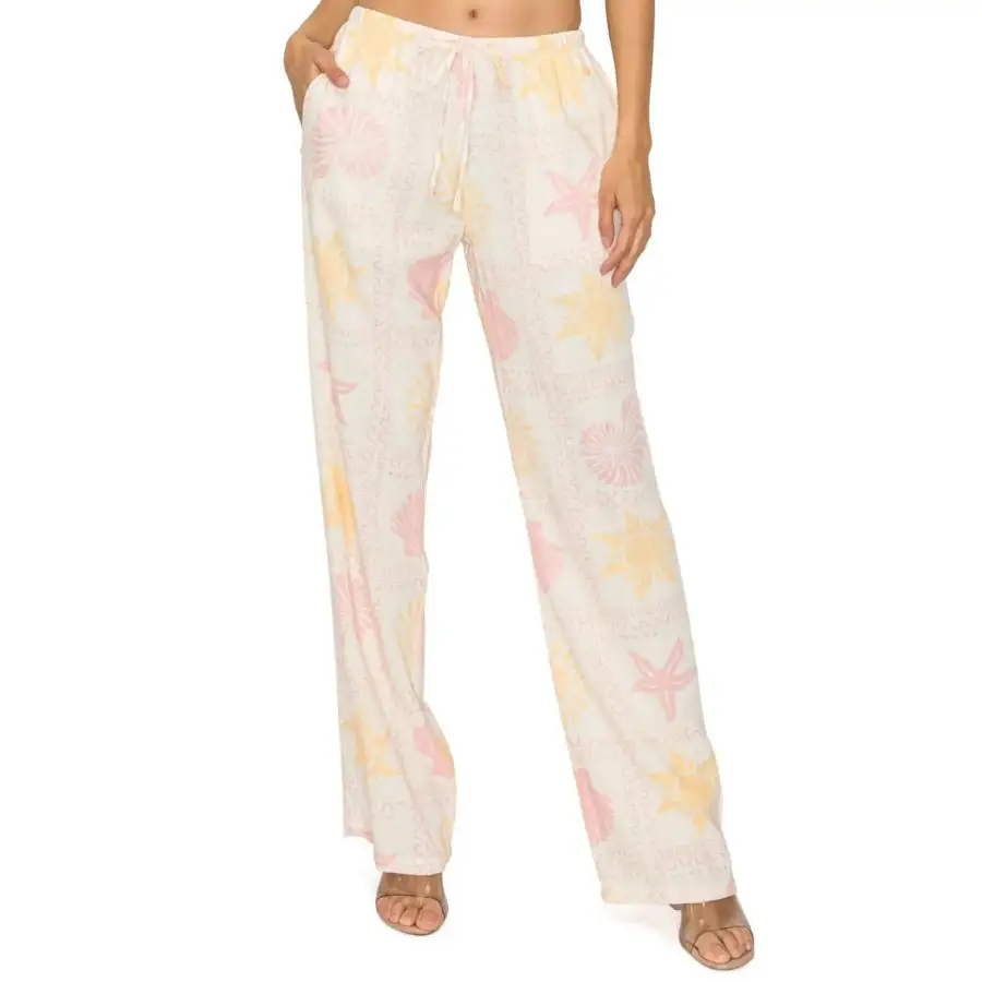 Printed Drawstring Straight Pants