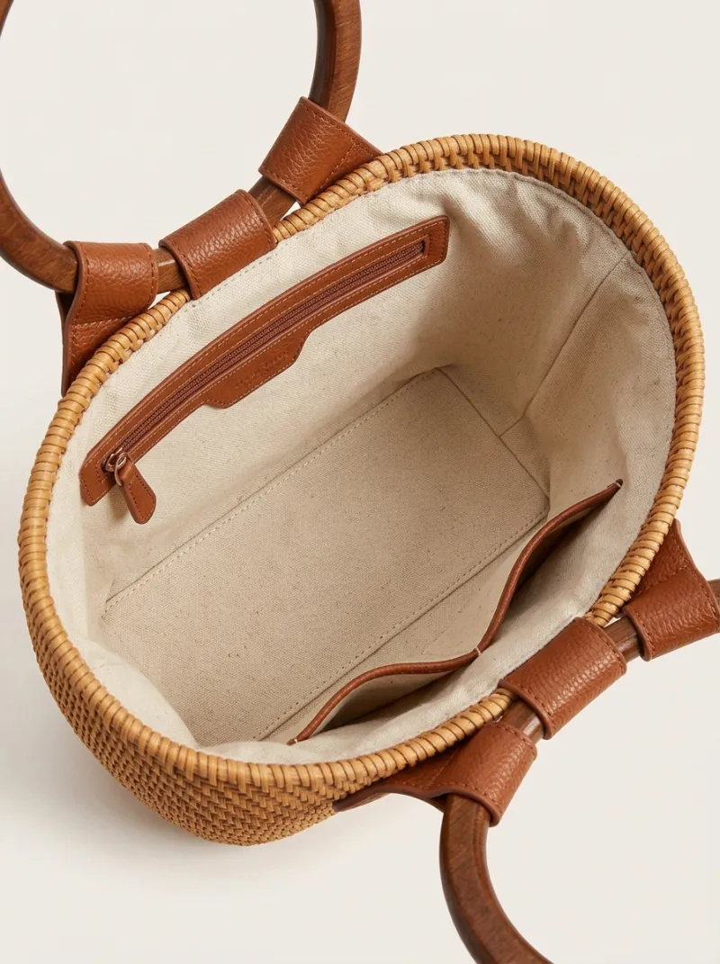 Women's Woven Textured Tote Bag