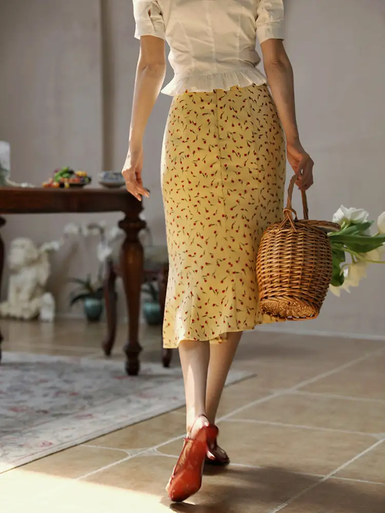 Chic Carry Everyday Casual Floral Skirt