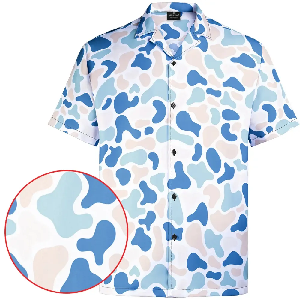 Men's Camo Hawaiian Shirt Duck Hunting Short Sleeve Button-Up Shirts