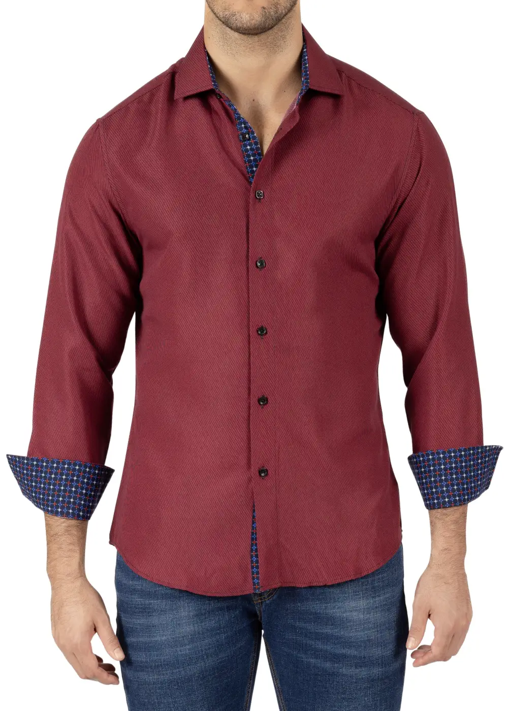 Woven Button Up Dress Shirt