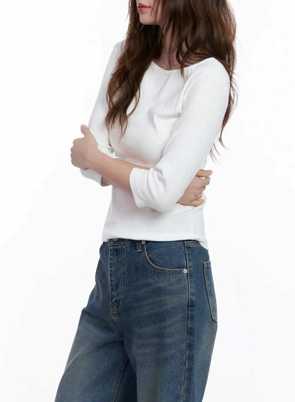 Casual Boat Neck Three-Quarter Sleeve Top