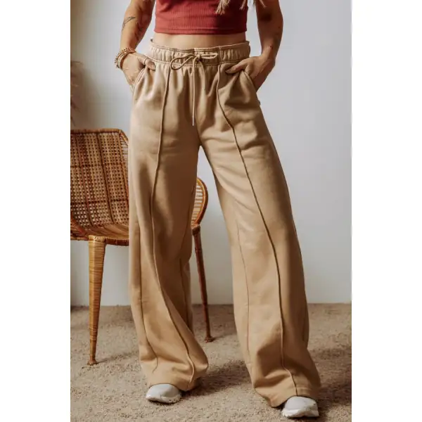 Classic Drawstring Wide Leg Pants with Pockets