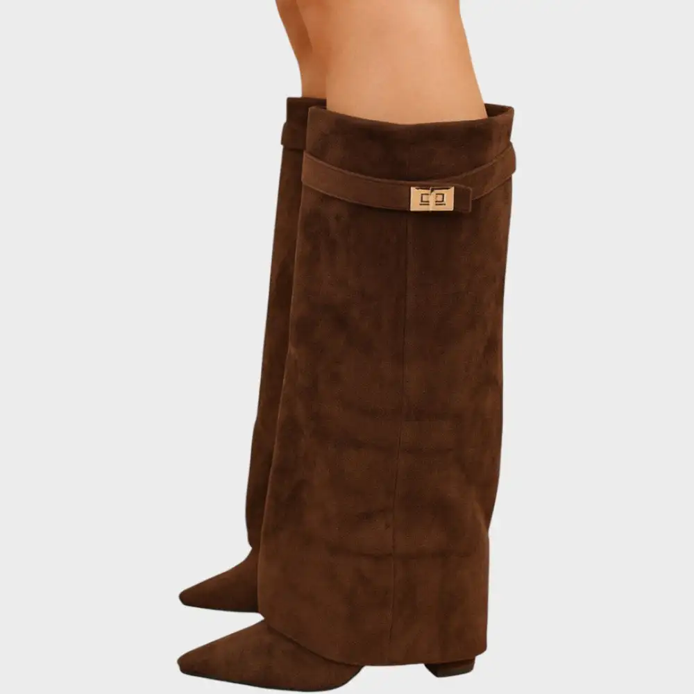 Square Toe Suede Tall Boots