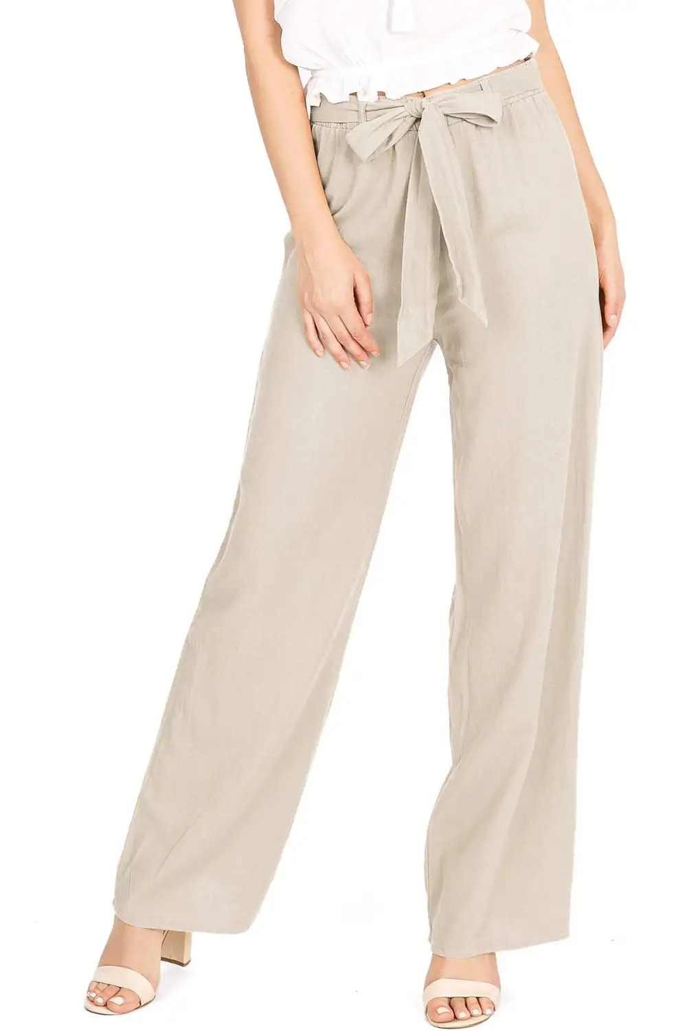 Tied Waist Linen Pants