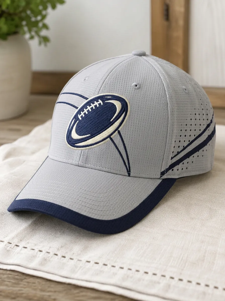 Men's Rugby Lover Navy Ball Printed Baseball Cap