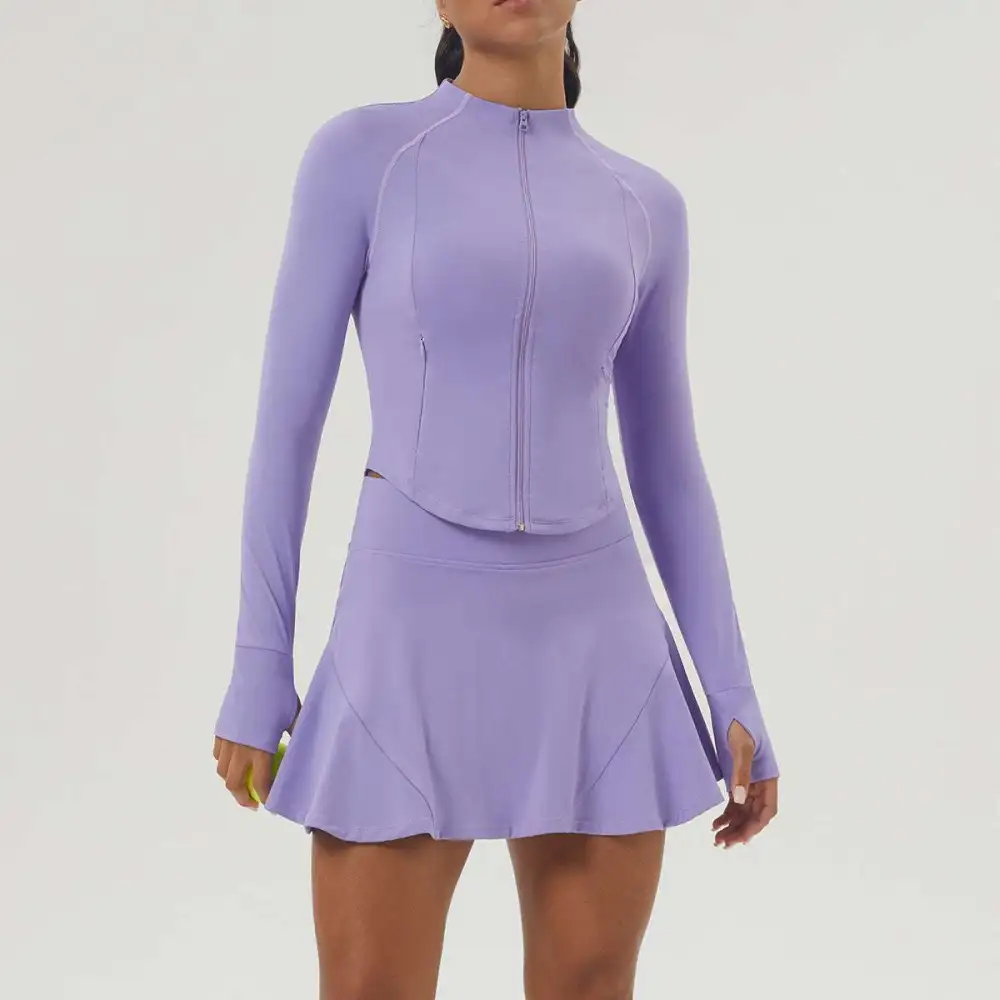 Zip-Front Tennis Jacket, Top and Skort Active Set