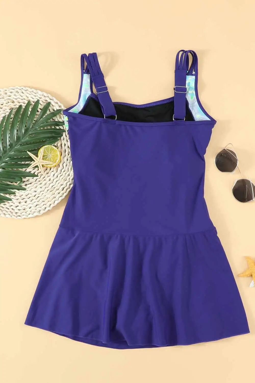 Vintage Tummy Control One Piece Swimsuits Swimdress Push up Swimwear Bathing Suits