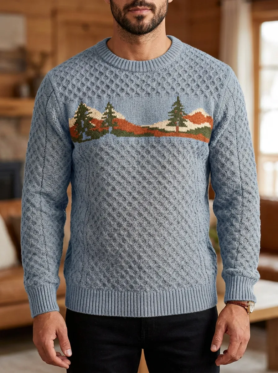 Men's Nature Lover Mountain Forest Sweater