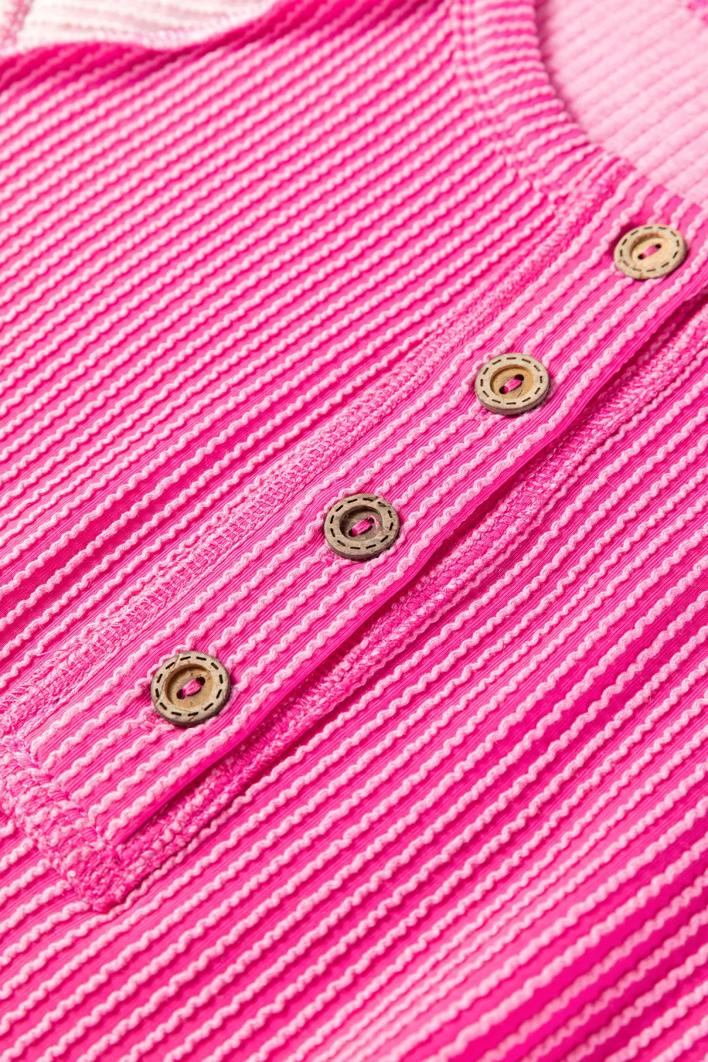 Bright Pink Twisted Ribbed Block Tee