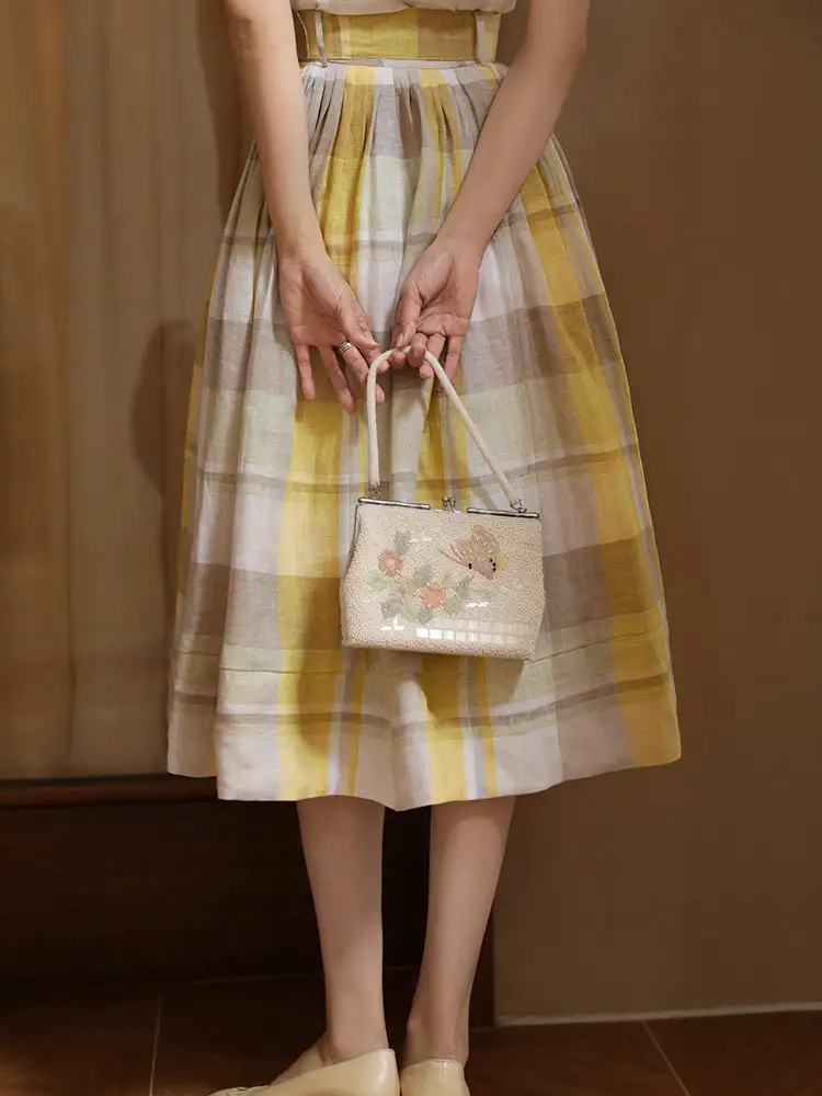 Flexible Easy Everyday Casual Plaid Skirt
