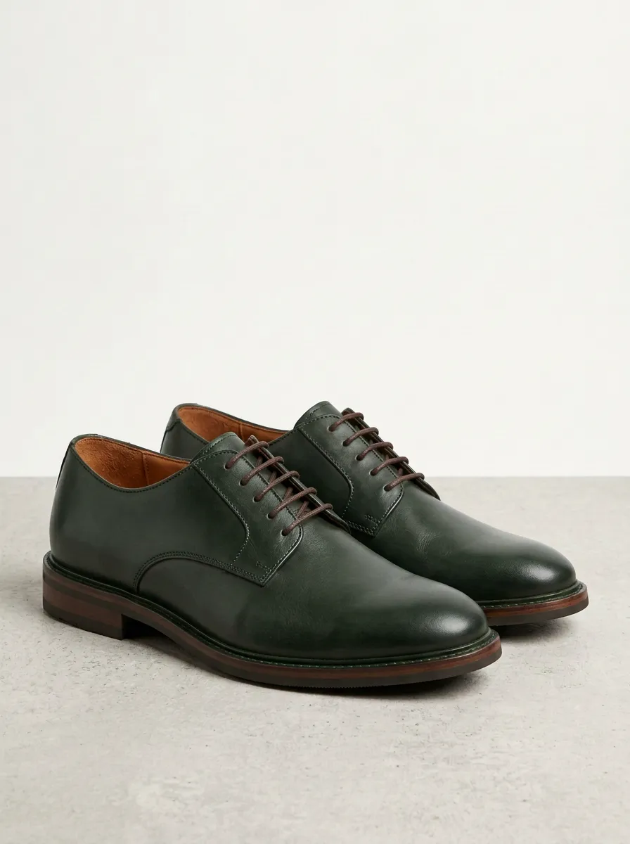 Men's Classic Business Dark Brown Leather Oxford Shoes