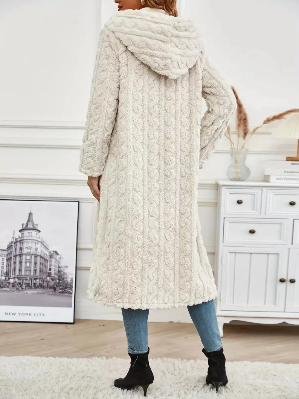 Cozy Hooded Button Up Longline Outerwear