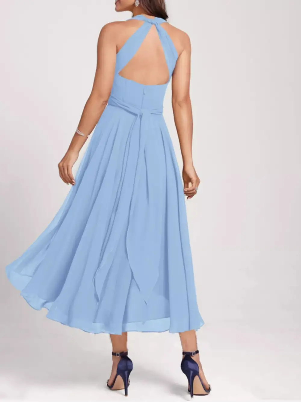 Elegant A Line Midi Dress