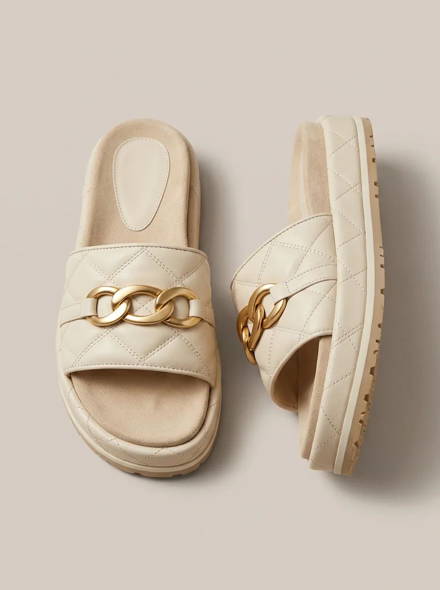 Everyday S Quilted Chain Platform Slides