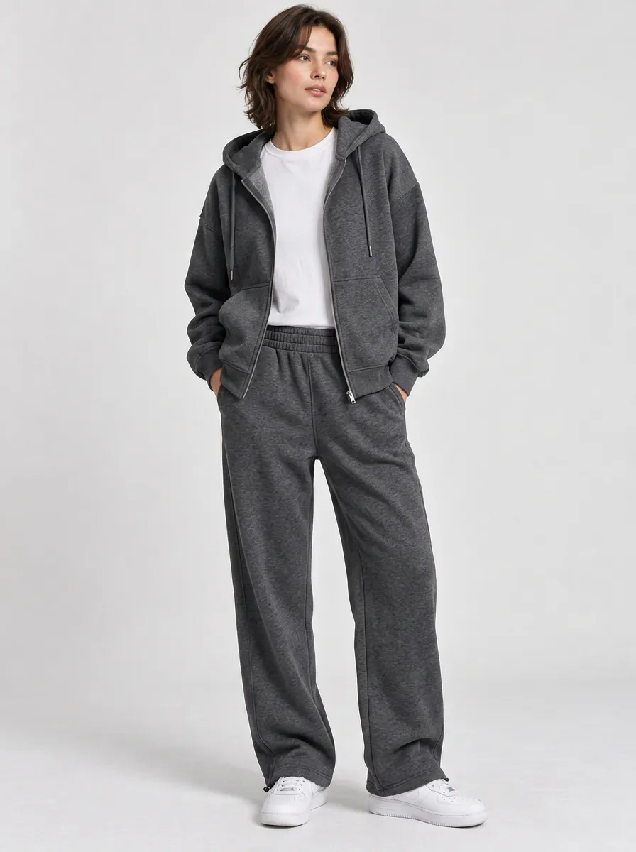 Unisex Light Motion Hooded Zip Minimalist Jogger Set