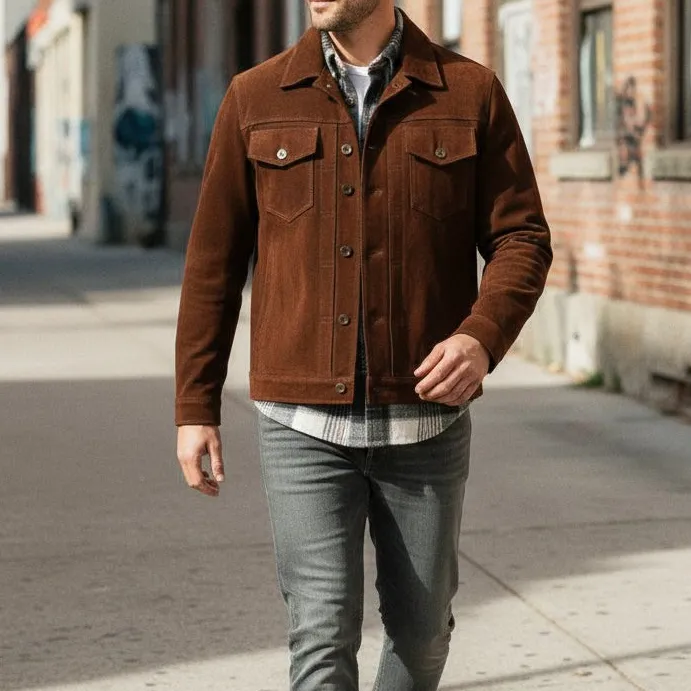 Timeless Suede Trucker Jacket