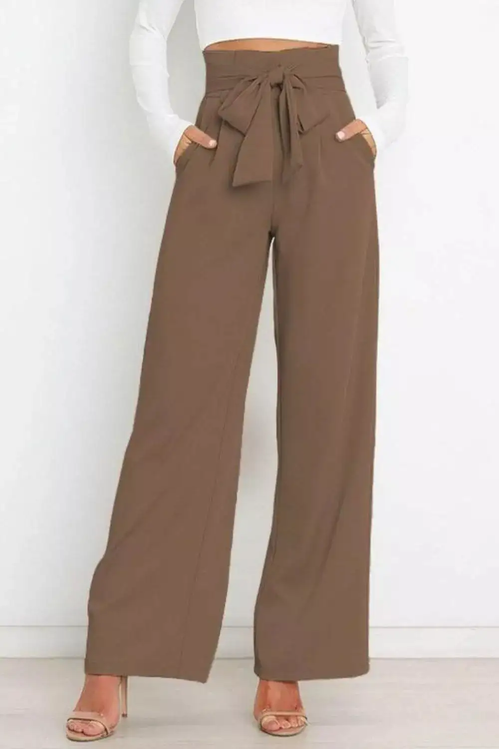 Wide Leg High Waist Pocketed Everyday Pants