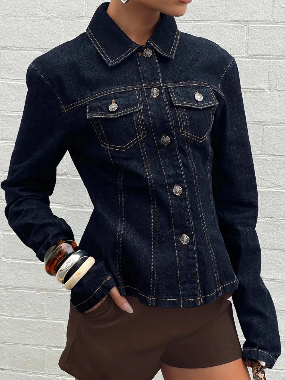 Women’s Collared Denim Jacket