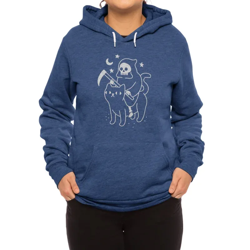 Grim Reaper Cat Hoodie, Humorous Casual Pick
