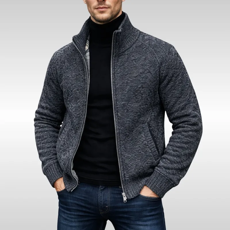 Refined Zip Knit Cardigan