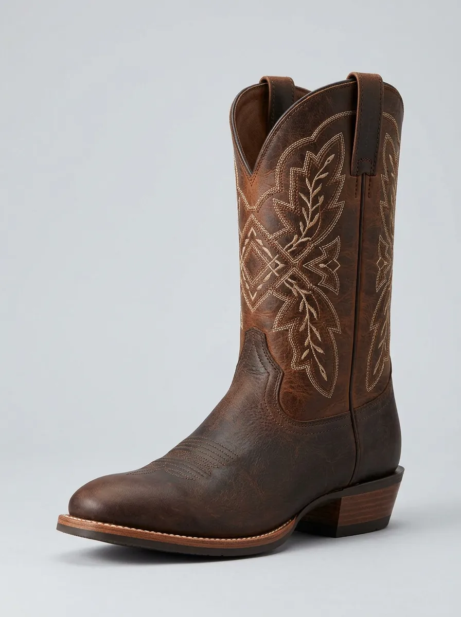 Traditional Embroidered Country-Style Western Boots