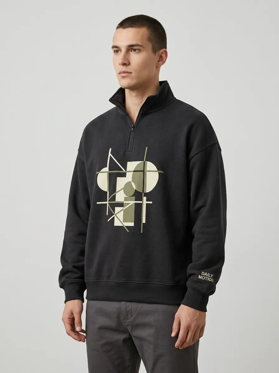 Travel Half-Zip Geometric Abstract Men's Half-Zip Sweatshirt