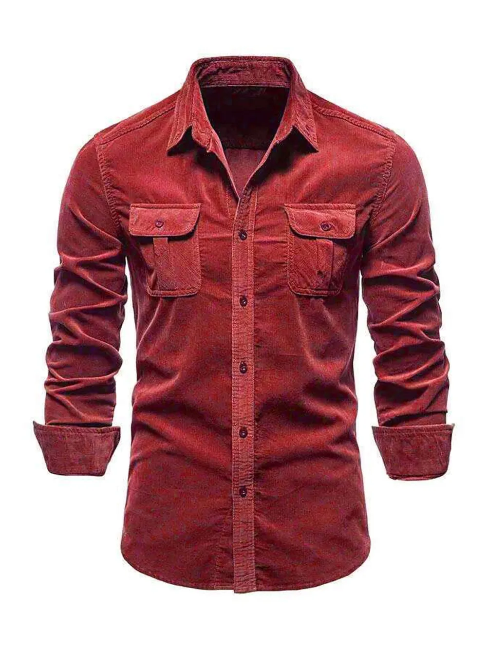 Structured Corduroy Double Pocket Shirt