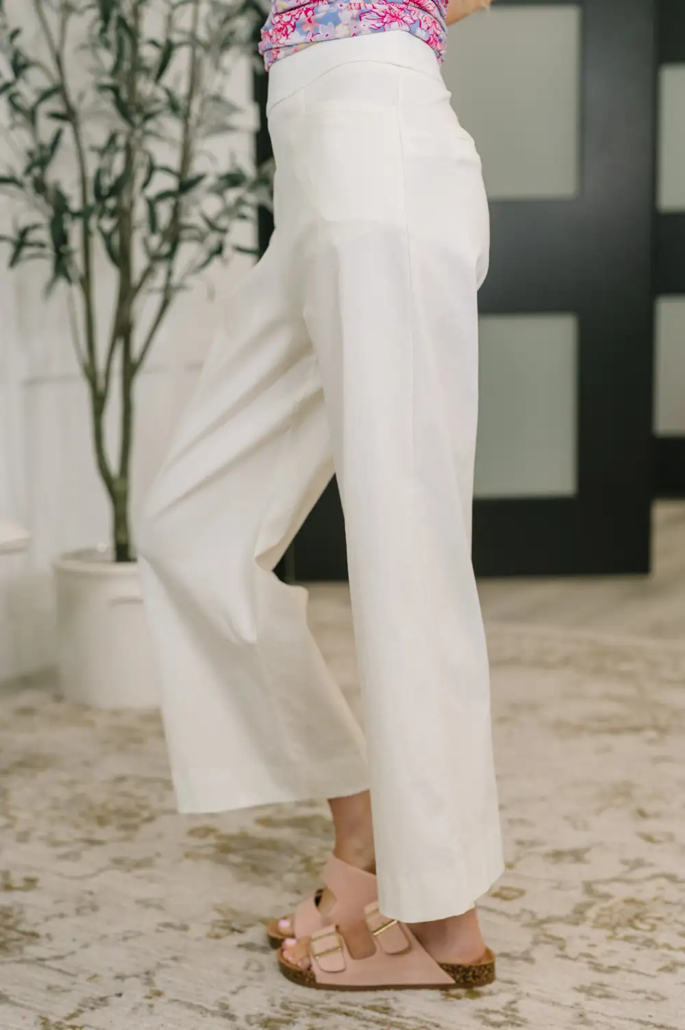 Only Pair High Waist Wide Leg Bottoms In