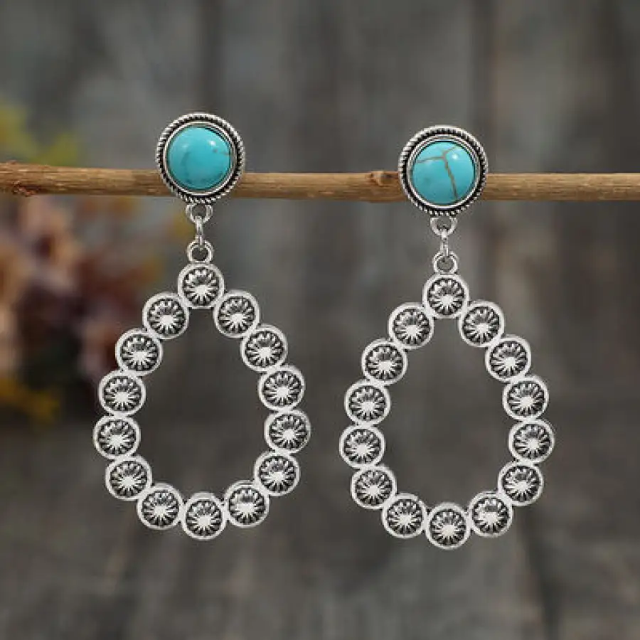 Everyday Artificial Turquoise Teardrop Earrings