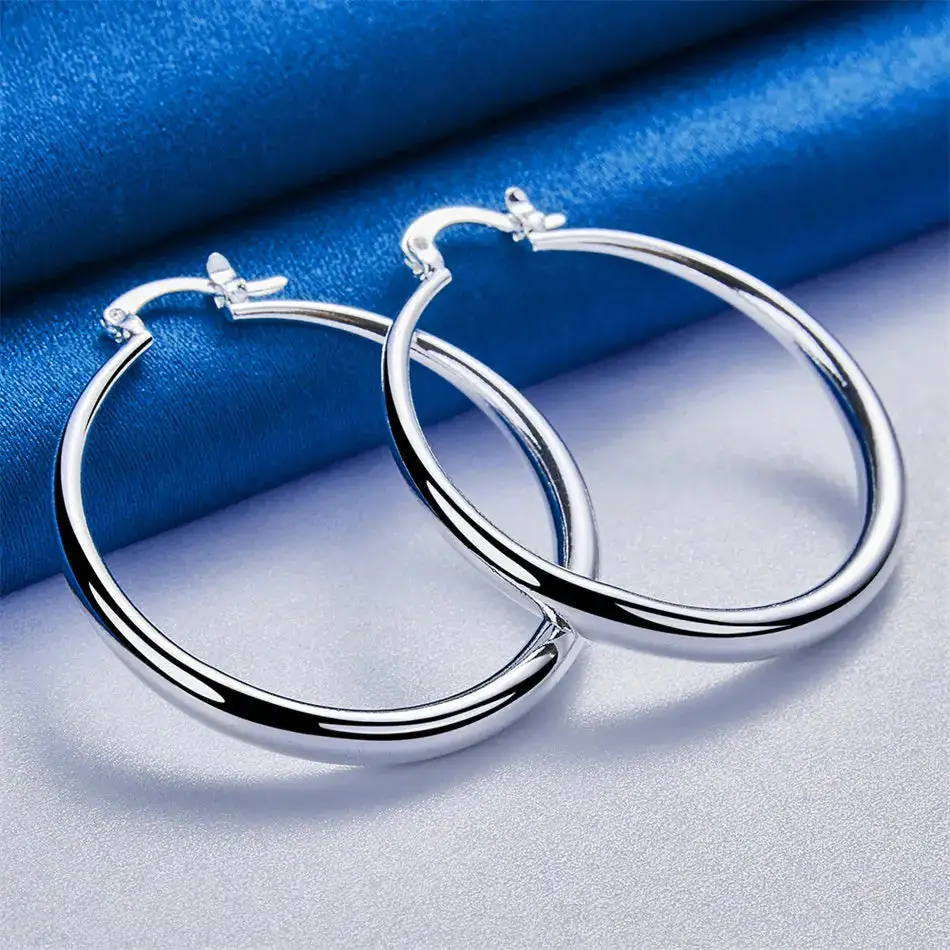 Classic Sterling Silver Hoop Hoop Earrings