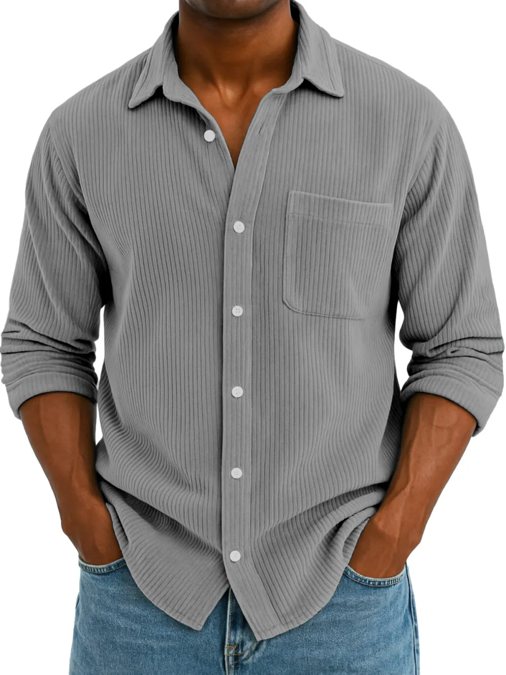 Clean Cut Corduroy Camp Collar Shirt