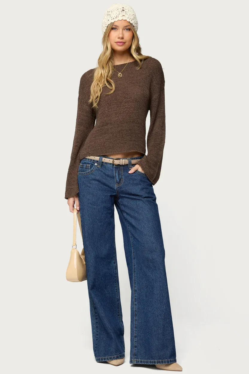 Drop Shoulder Light Knit Sweater