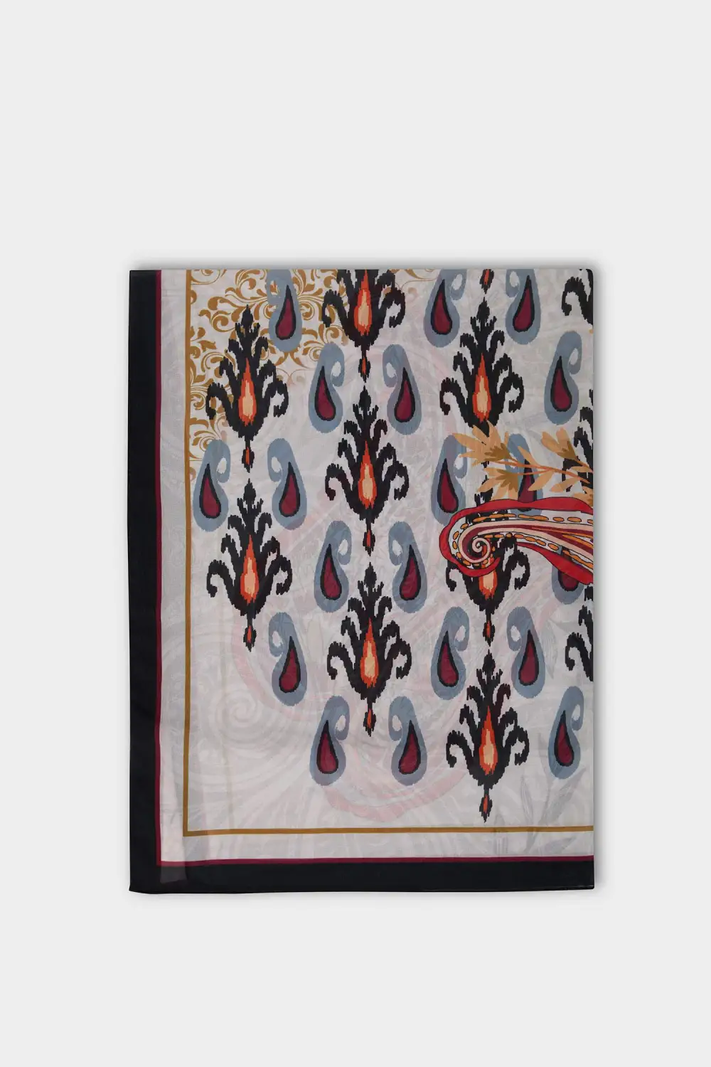 Artistic Print Silk Scarf For Ladies