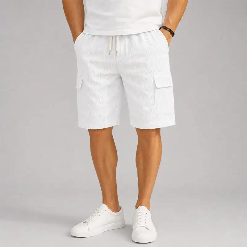 Men's Cargo Drawstring Shorts With Side Pockets