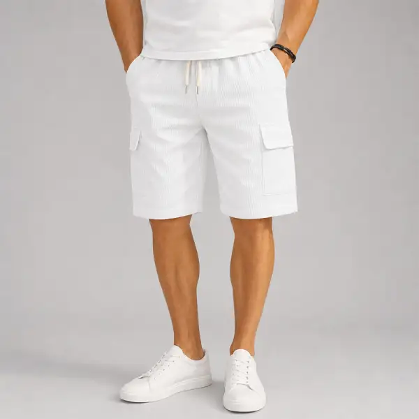 Men's Cargo Drawstring Shorts With Side Pockets