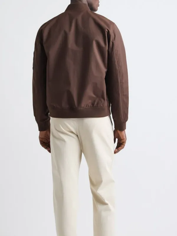 Brown Long-Sleeve Casual Style Jacket
