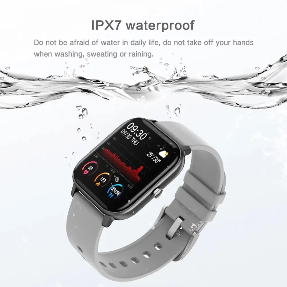 LIGE P8 Color Screen Smart Watch for Women and Men. Full Touch Fitness Tracker Blood Pressure Smart Clock Women Smartwatch