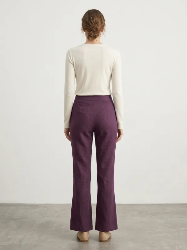 Women's Floral Embroidered Tailored Straight-Leg Trousers