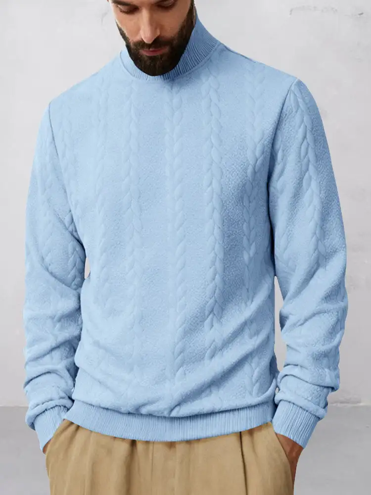 Waffle Knit Jacquard Ribbed Hoodie