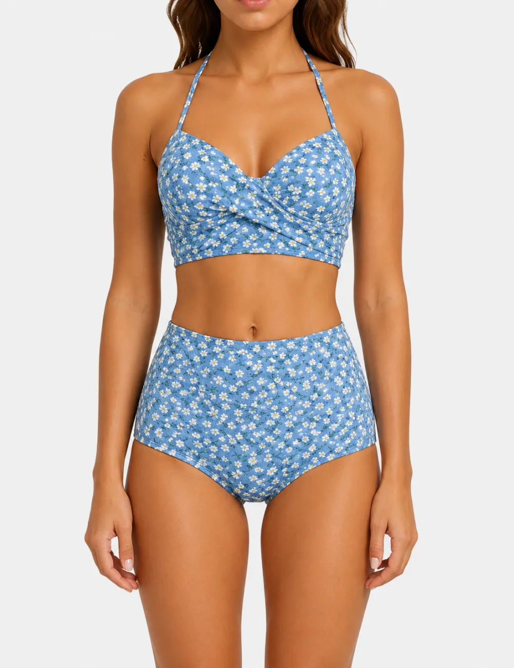 Daisy Halter High Waist Bikini Set