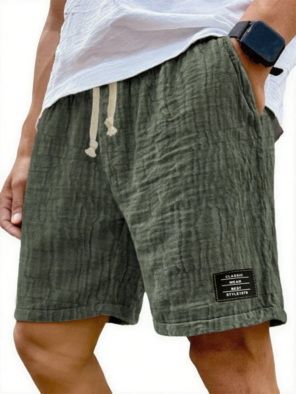 Gauze Cotton Seamed Detail Shorts