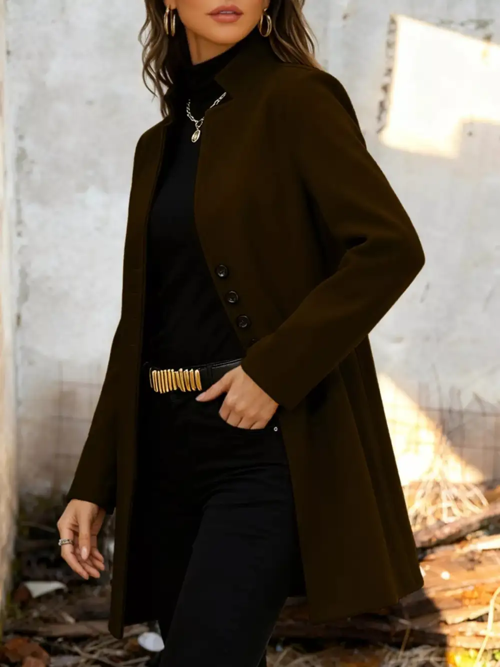 Button-down Longline Outerwear